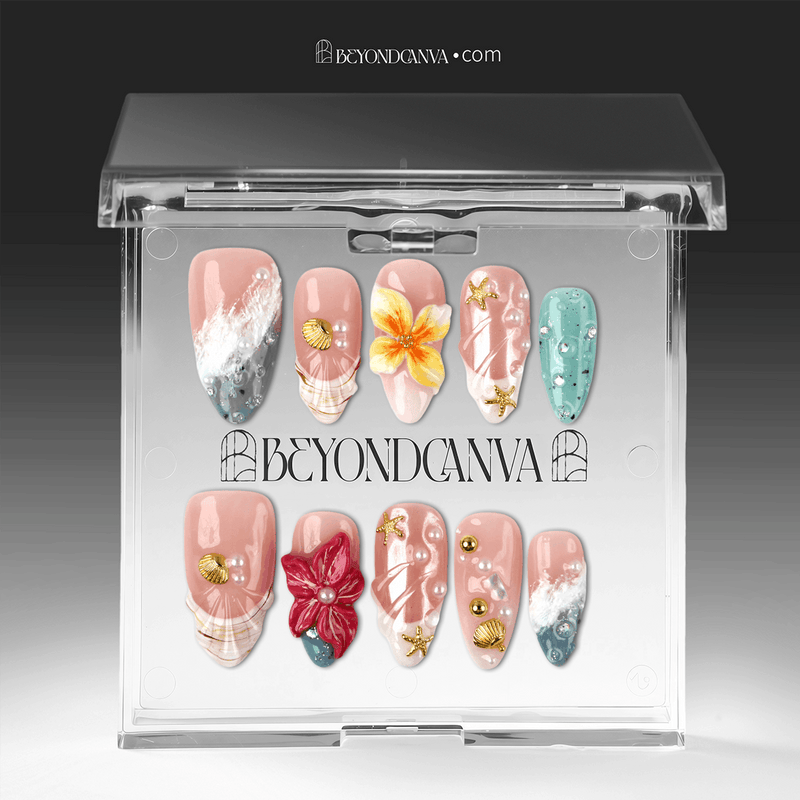 Sea Bloom Handmade Press On Nails