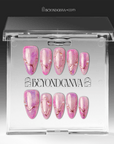 Rosé Veins Handmade Press On Nails