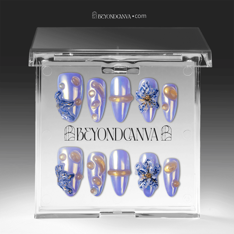Iris Bloom Handmade Press On Nails