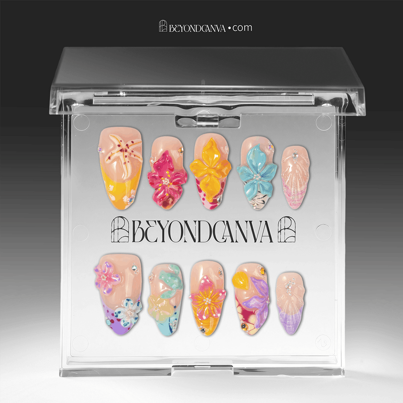 Tropical Bloom Handmade Press On Nails