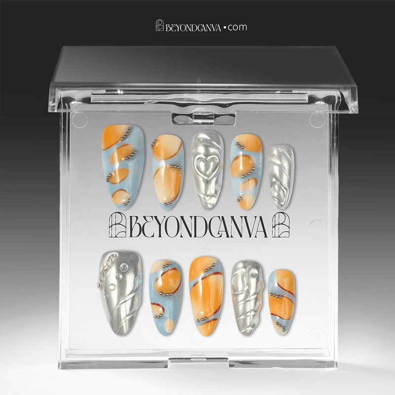 Solar Pulse Handmade Press On Nails