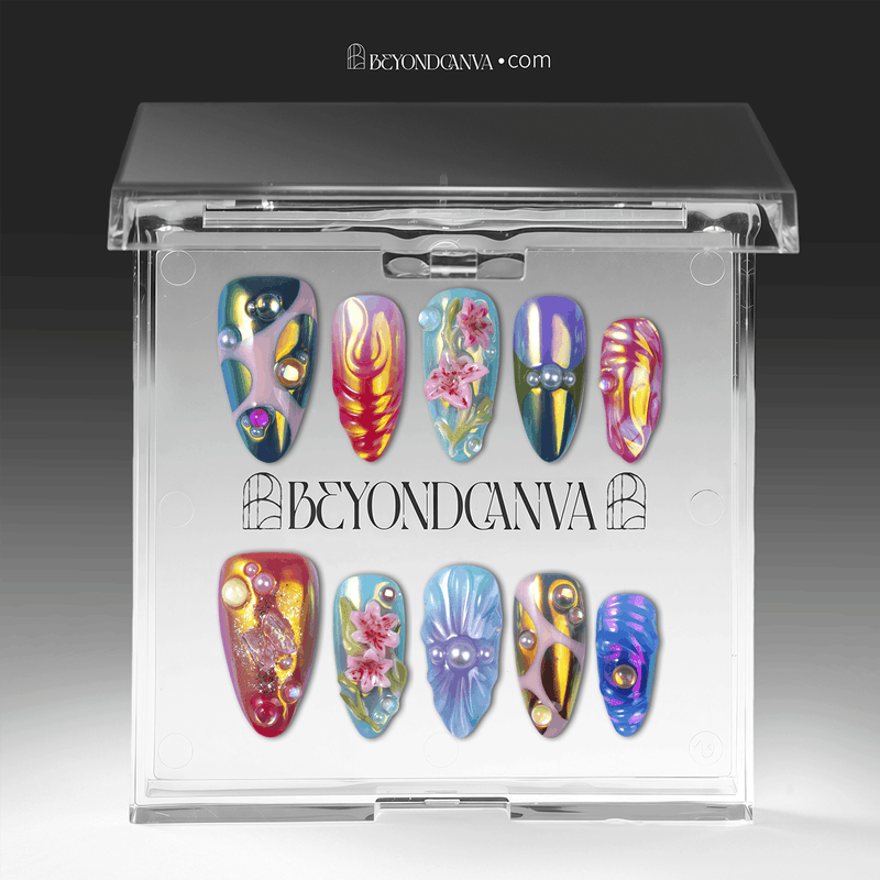 Aurora Petals Handmade Press On Nails
