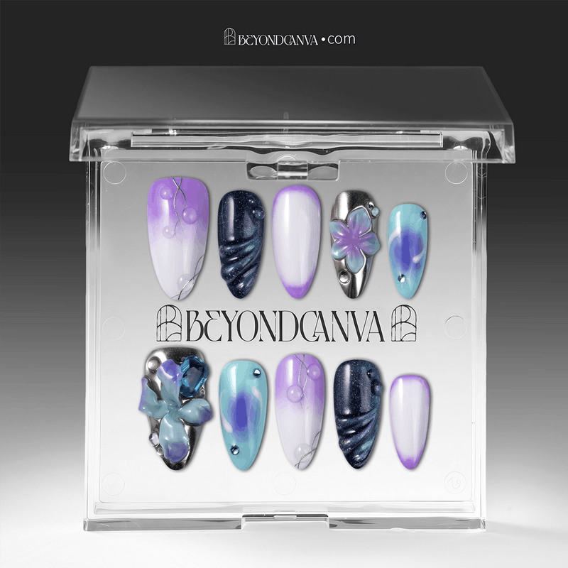 Moon Orchid Handmade Press On Nails