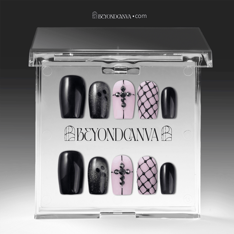 Dark Masquerade Handmade Press On Nails