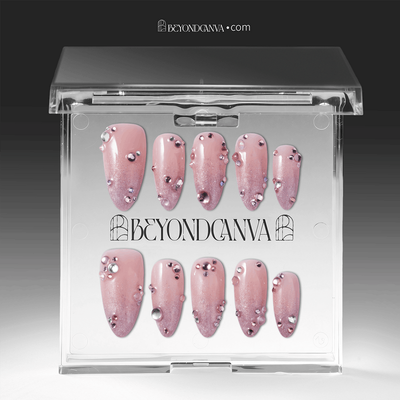Pink Fairy Dust Handmade Press On Nails
