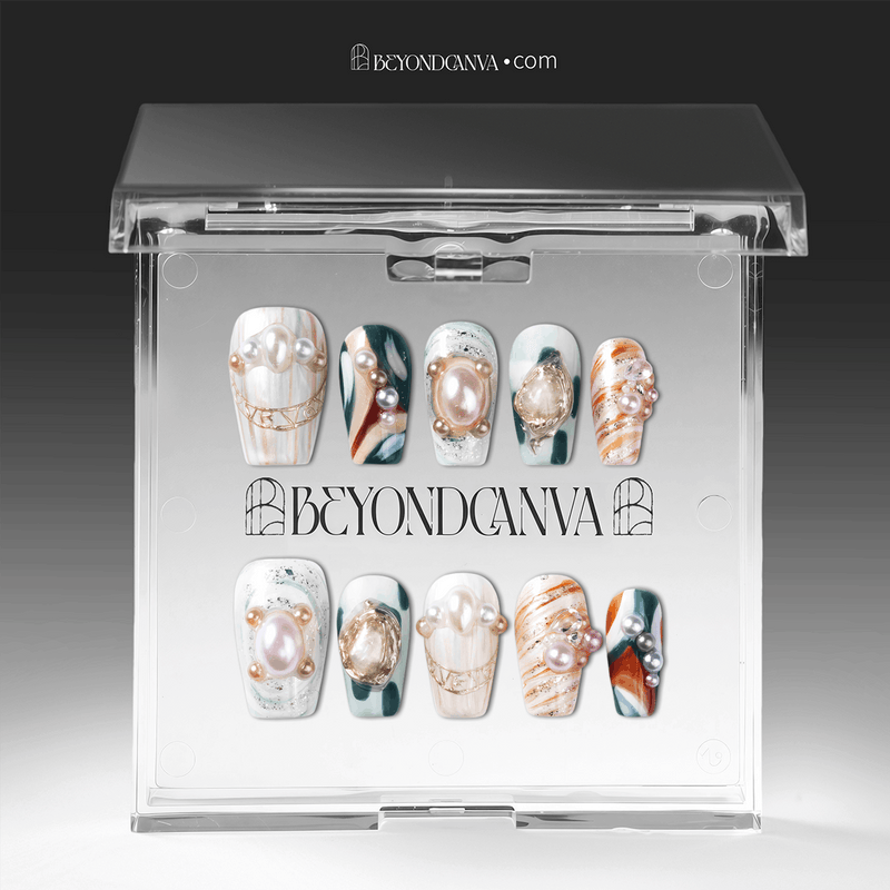 Aqua Relic Handmade Press On Nails