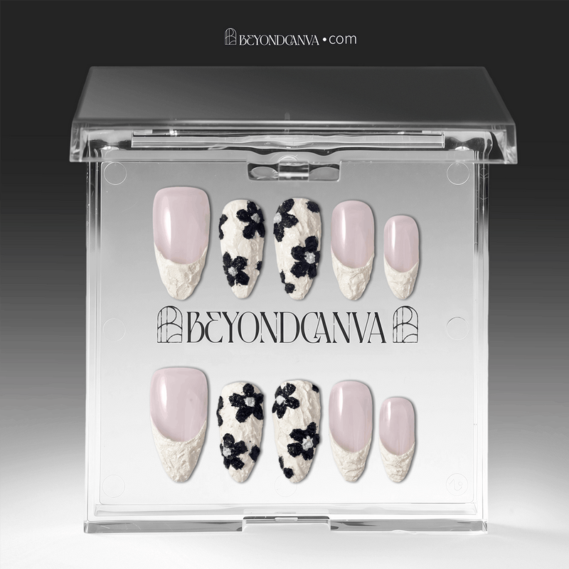 Chalk Floral Handmade Press On Nails