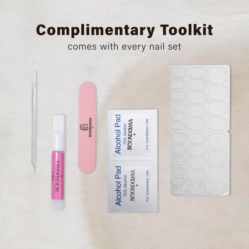 Pink Bijou Chrome Handmade Press On Nails