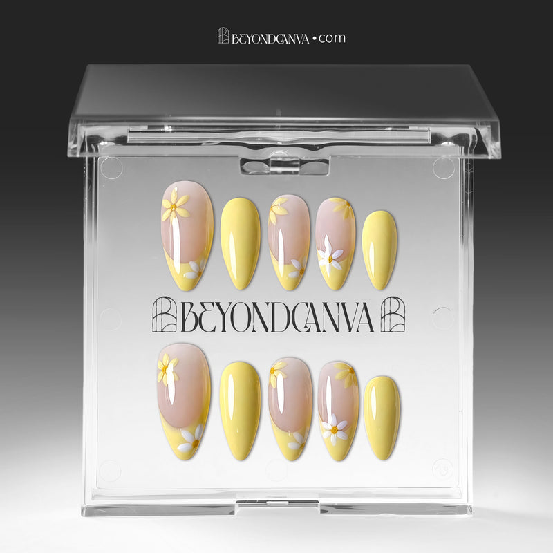 Lemon Bloom Handmade Press On Nails