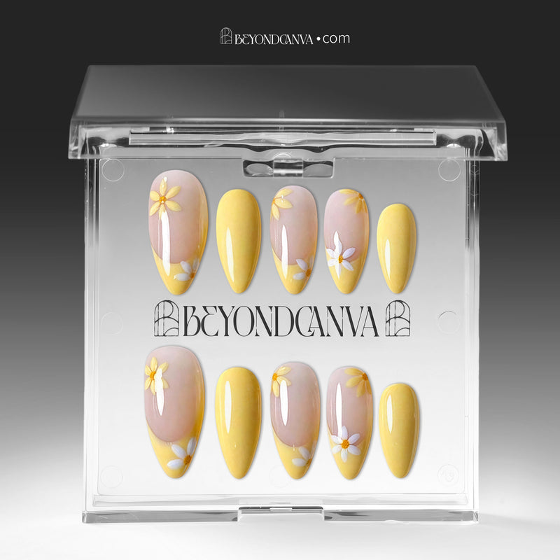 Lemon Bloom Handmade Press On Nails