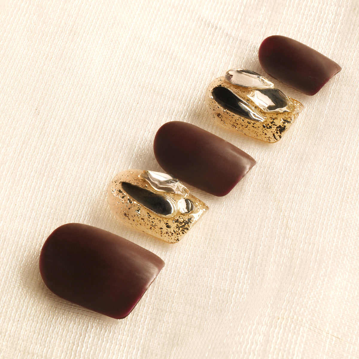 Burgundy Glamour Handmade Press On Nails