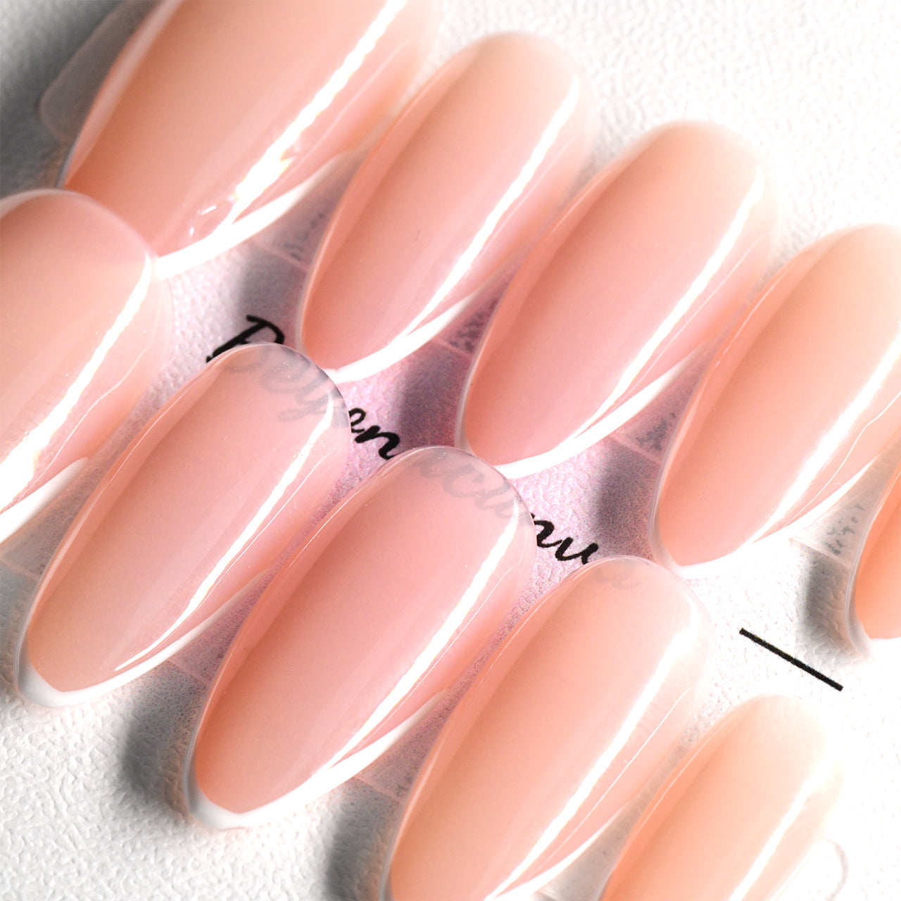 Elegant Pink Long Almond Handmade Press On Chain Nails With BEYONDCANVA