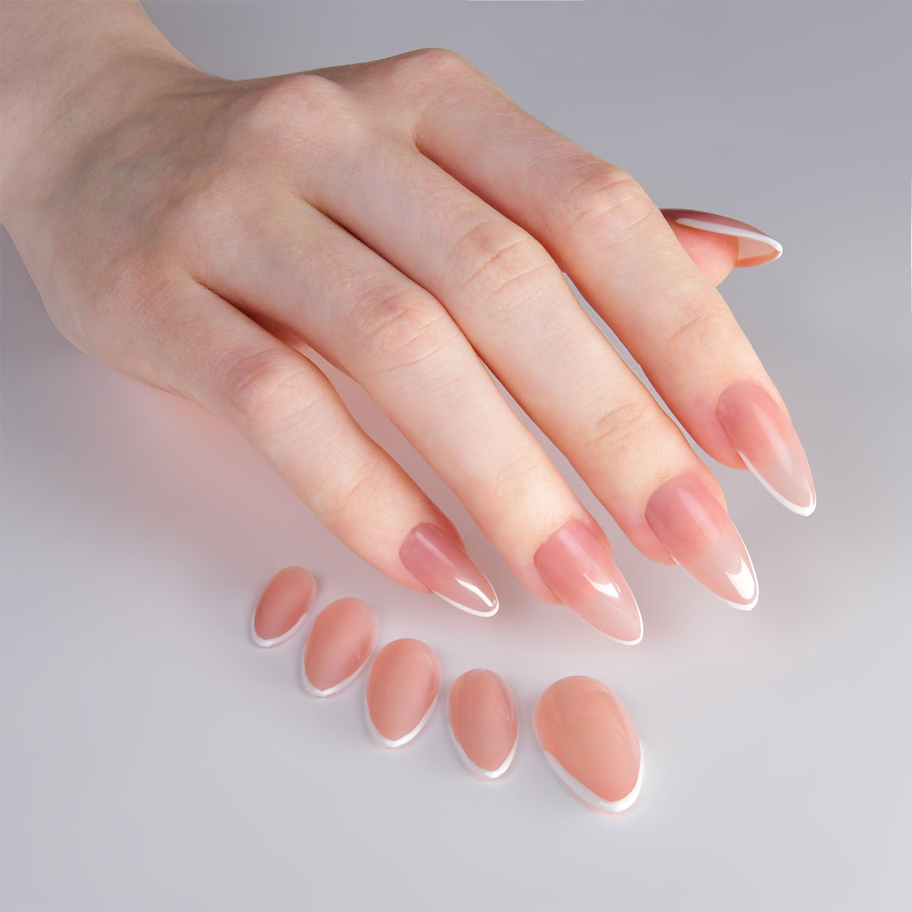 Sparkle Pink Long Almond Handmade Press On Chain Nails With BEYONDCANVA