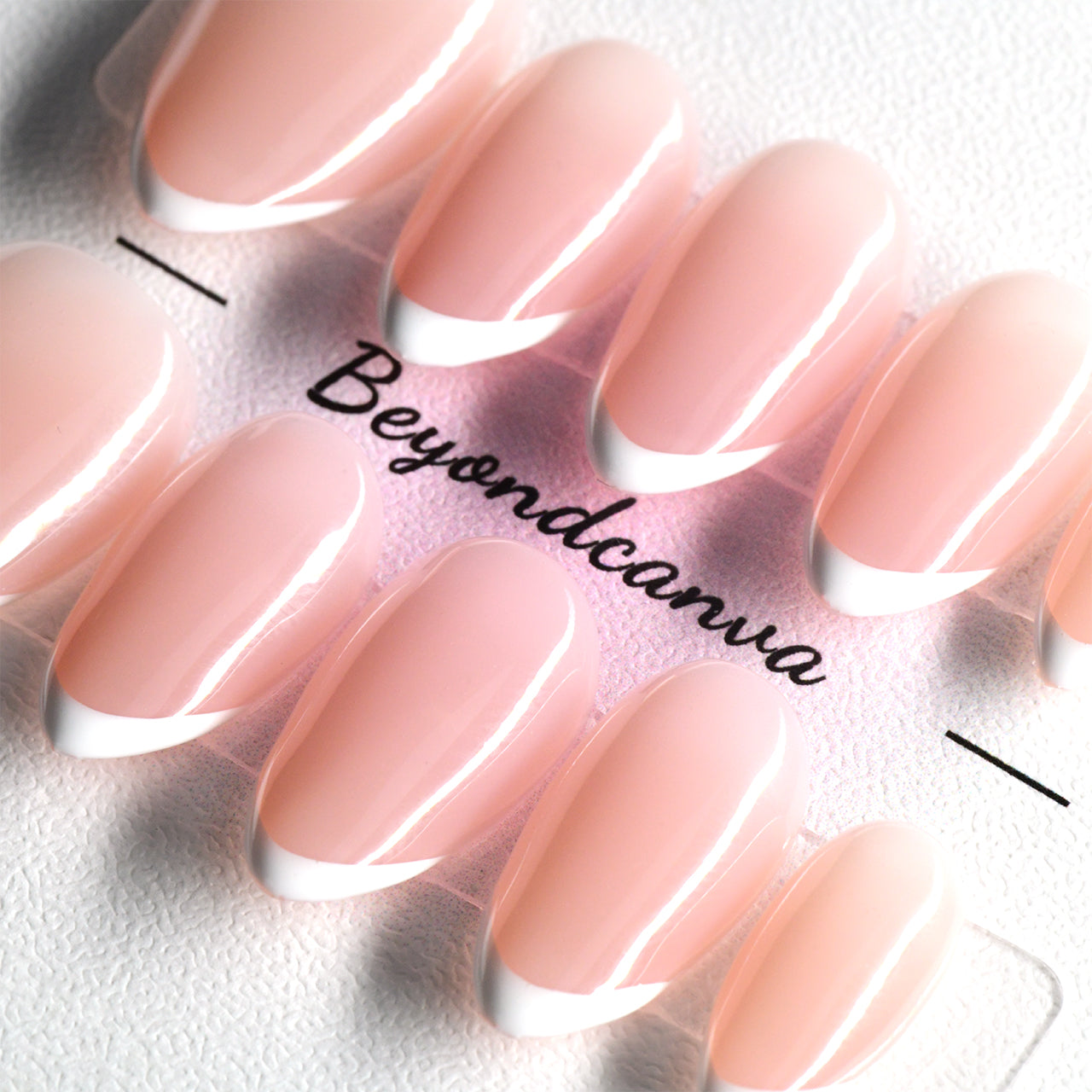 Elegant Pink Acrylic Medium Almond Handmade Almond Nails BEYONDCANVA