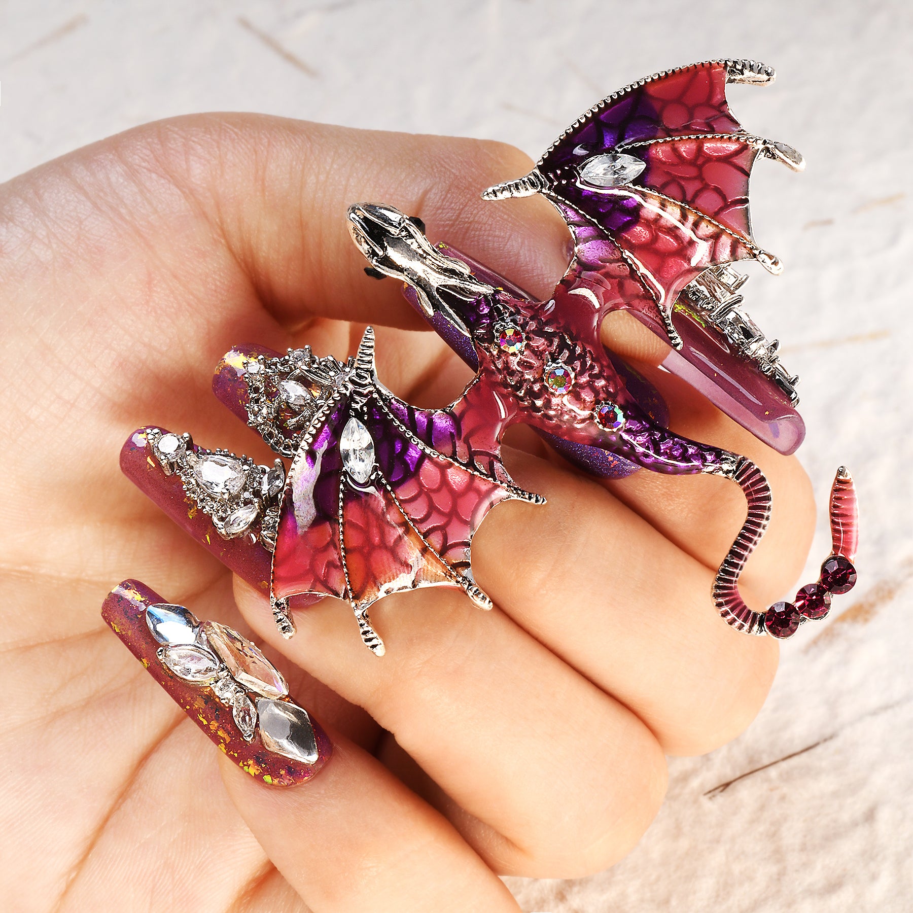 Dragon Queen's Majesty Handmade Press On Nails (Only One 💥)