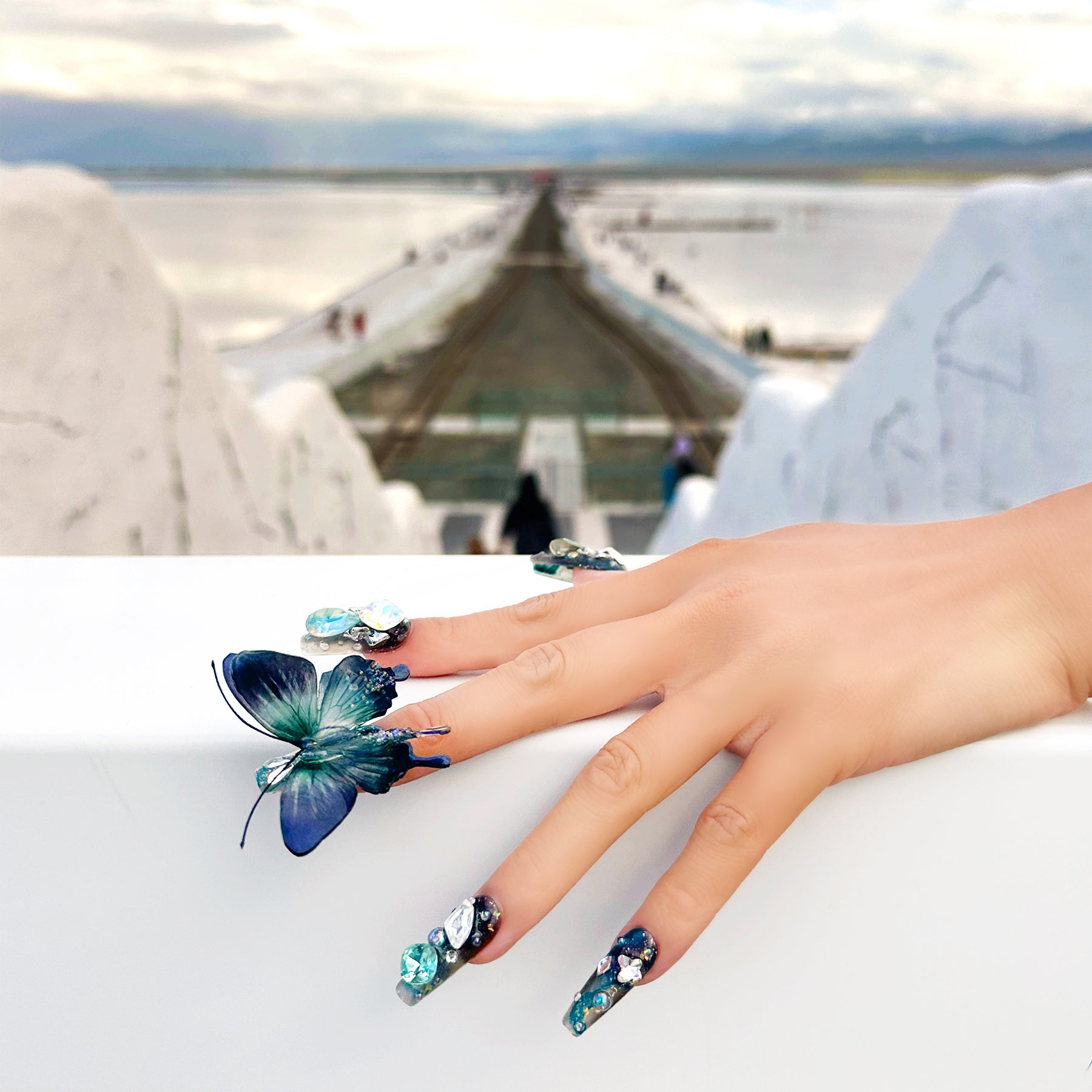 Aquatic Gem Radiance Handmade Press On Nails (Only One 💥)