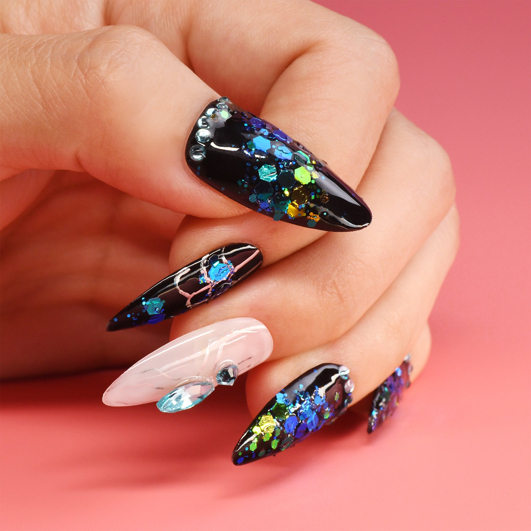 Oceanic Sparkle Handmade Press On Nails