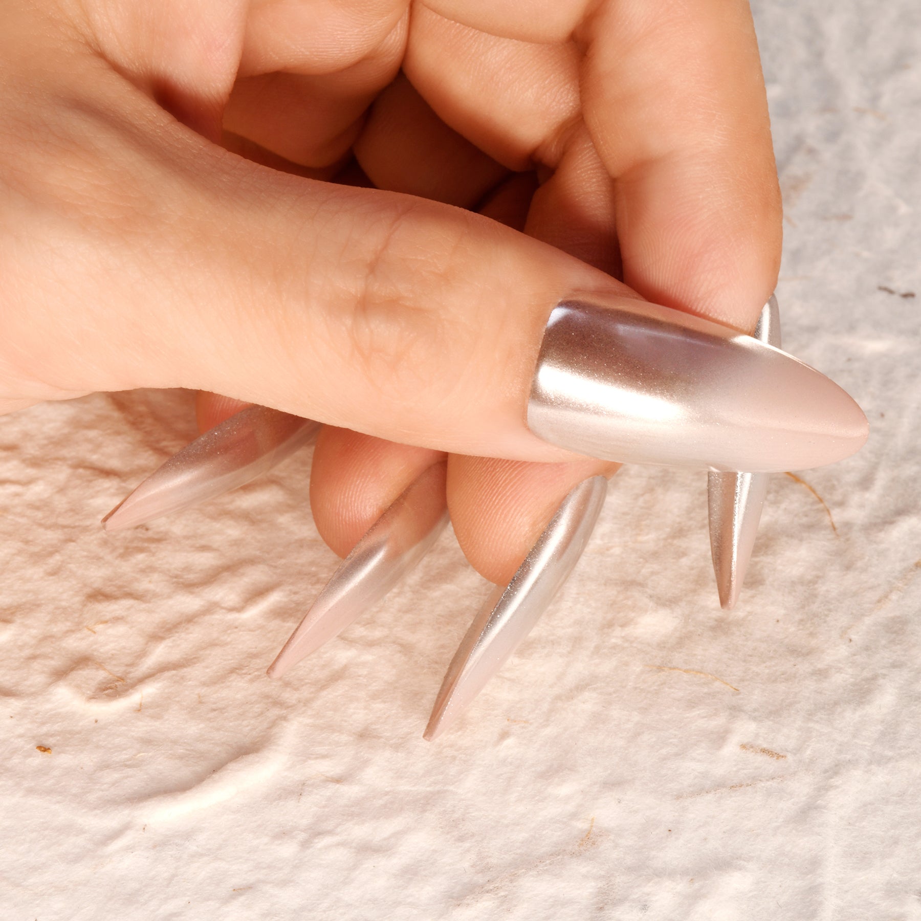 Silver Radiance Handmade Press On Nails