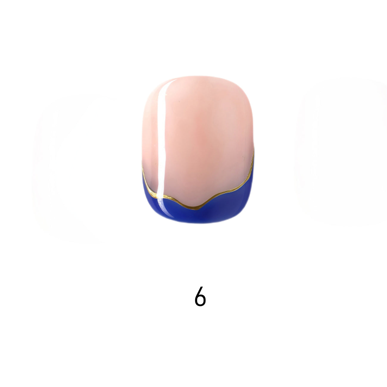 Wave French Short Oval Palette Handmade Press On Nails