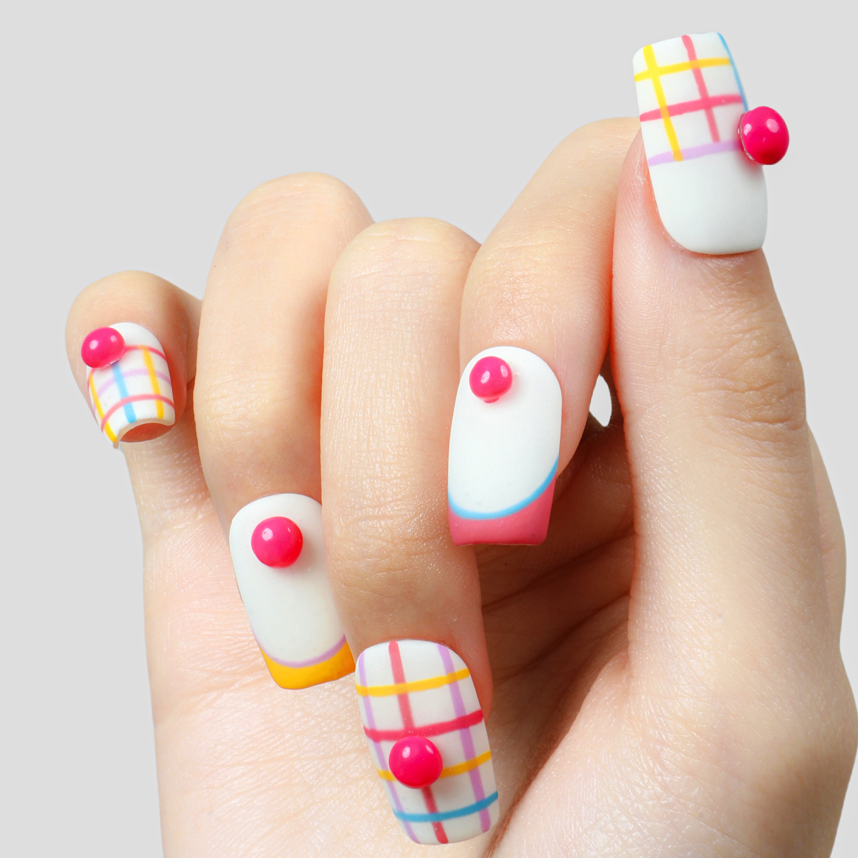 Plaid Pop Handmade Press On Nails