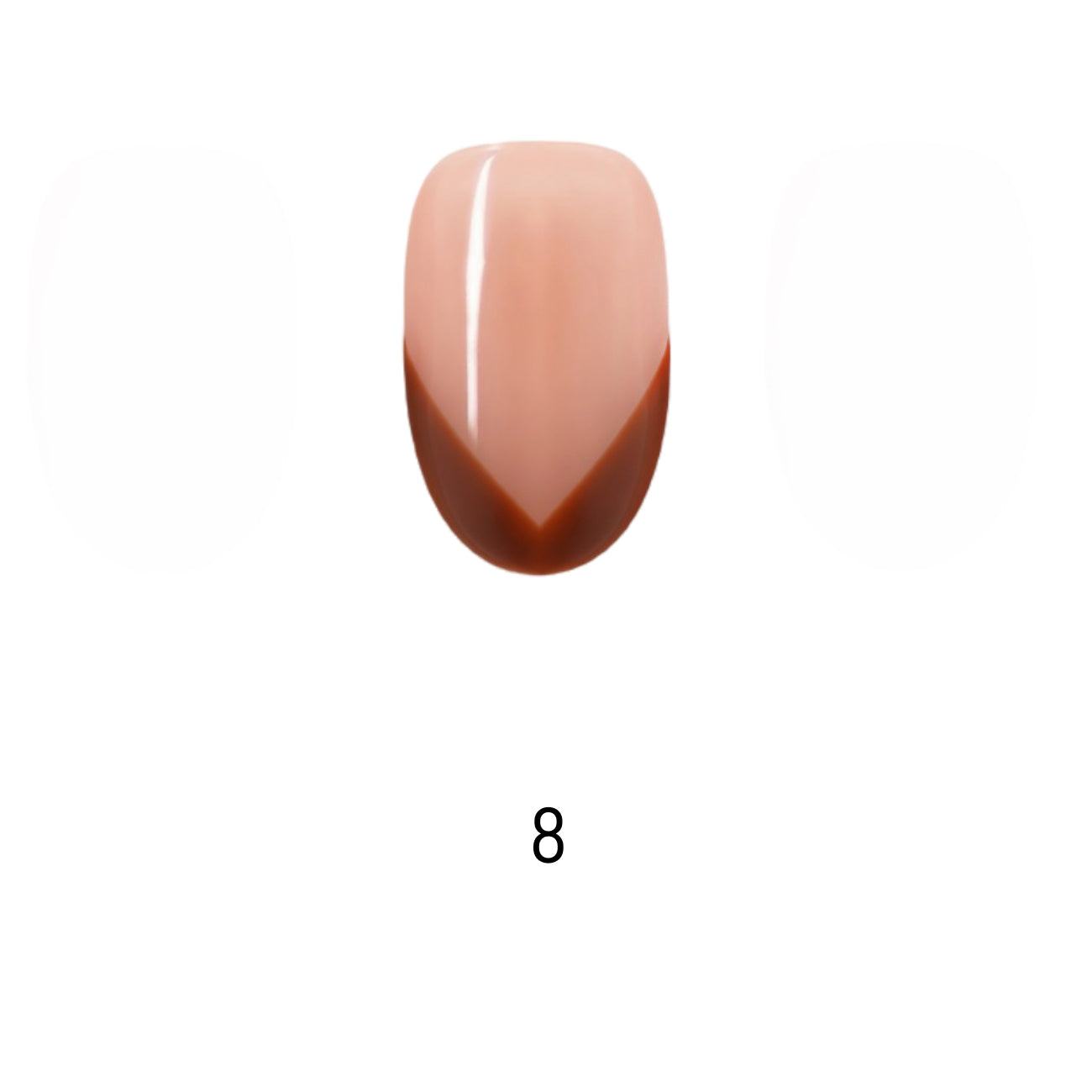 V Letter French Medium Oval Palette Handmade Press On Nails