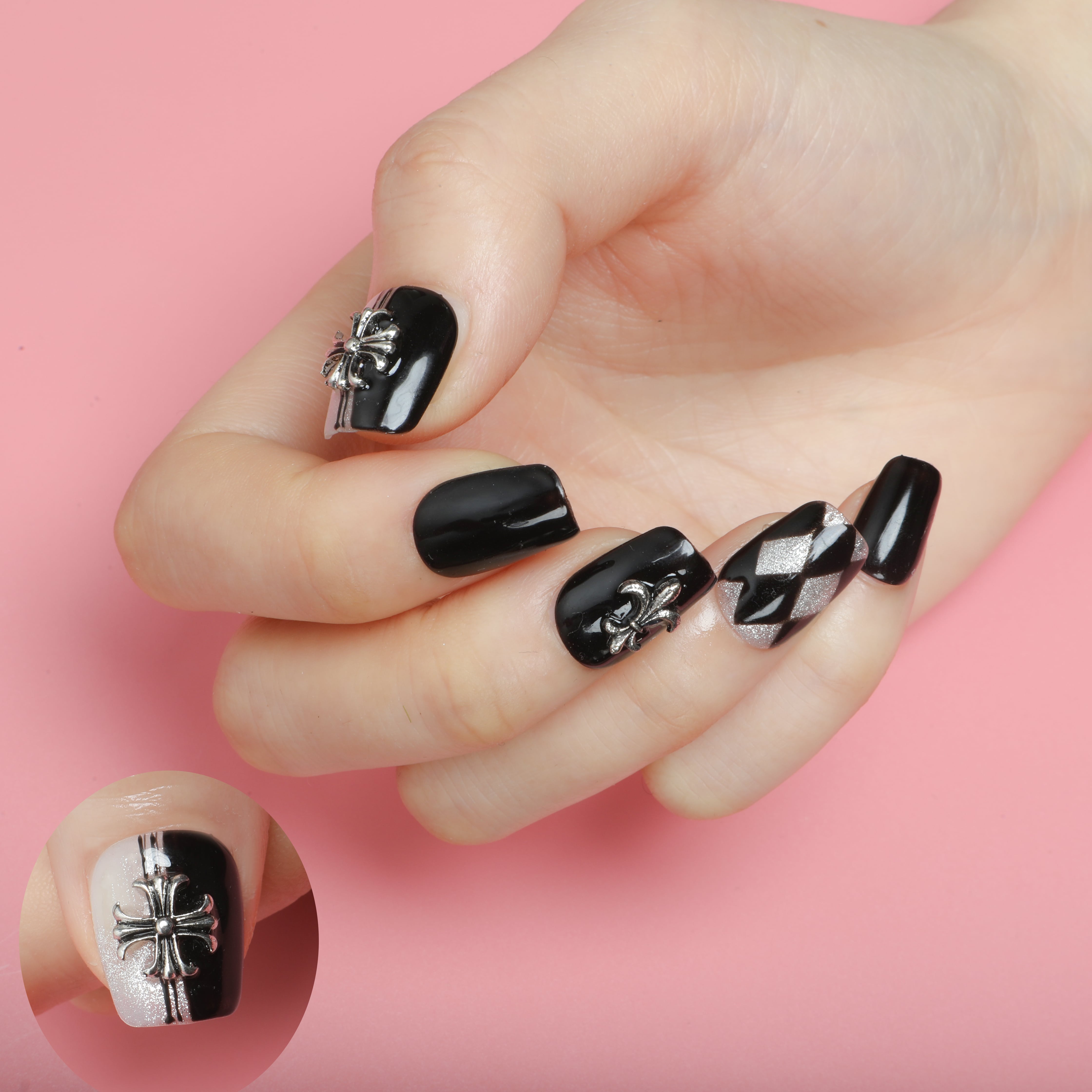 Majestic Onyx Handmade Press On Nails