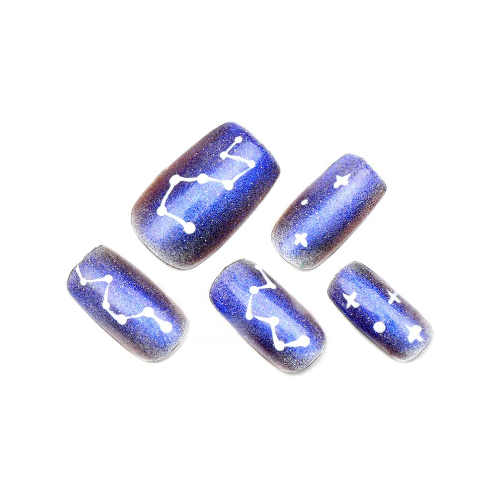 ELegant Purple Acrylic Medium Square Handmade Press On Nails BEYONDCANVA