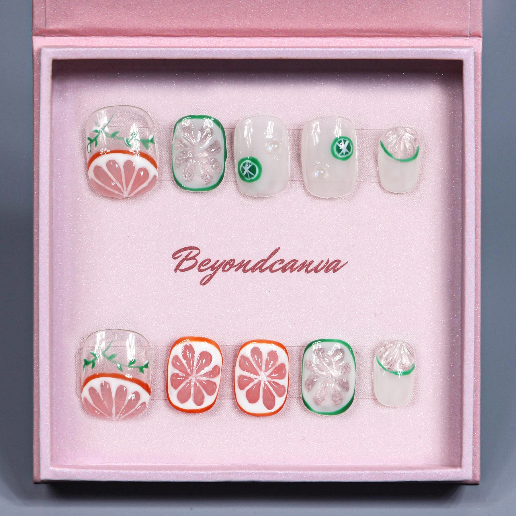 Citrus Slices Handmade Press On Nails