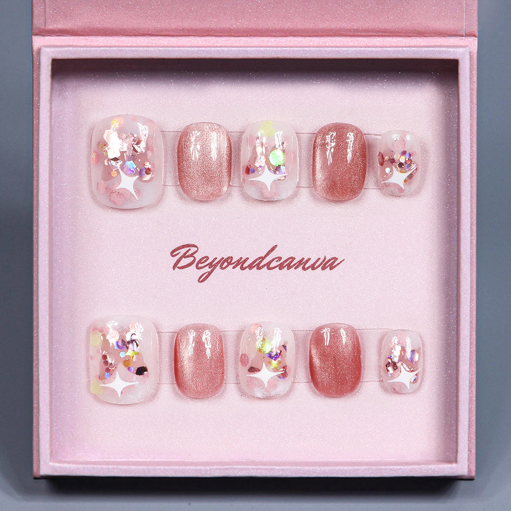 Pop Star Pink Handmade Press On Nails