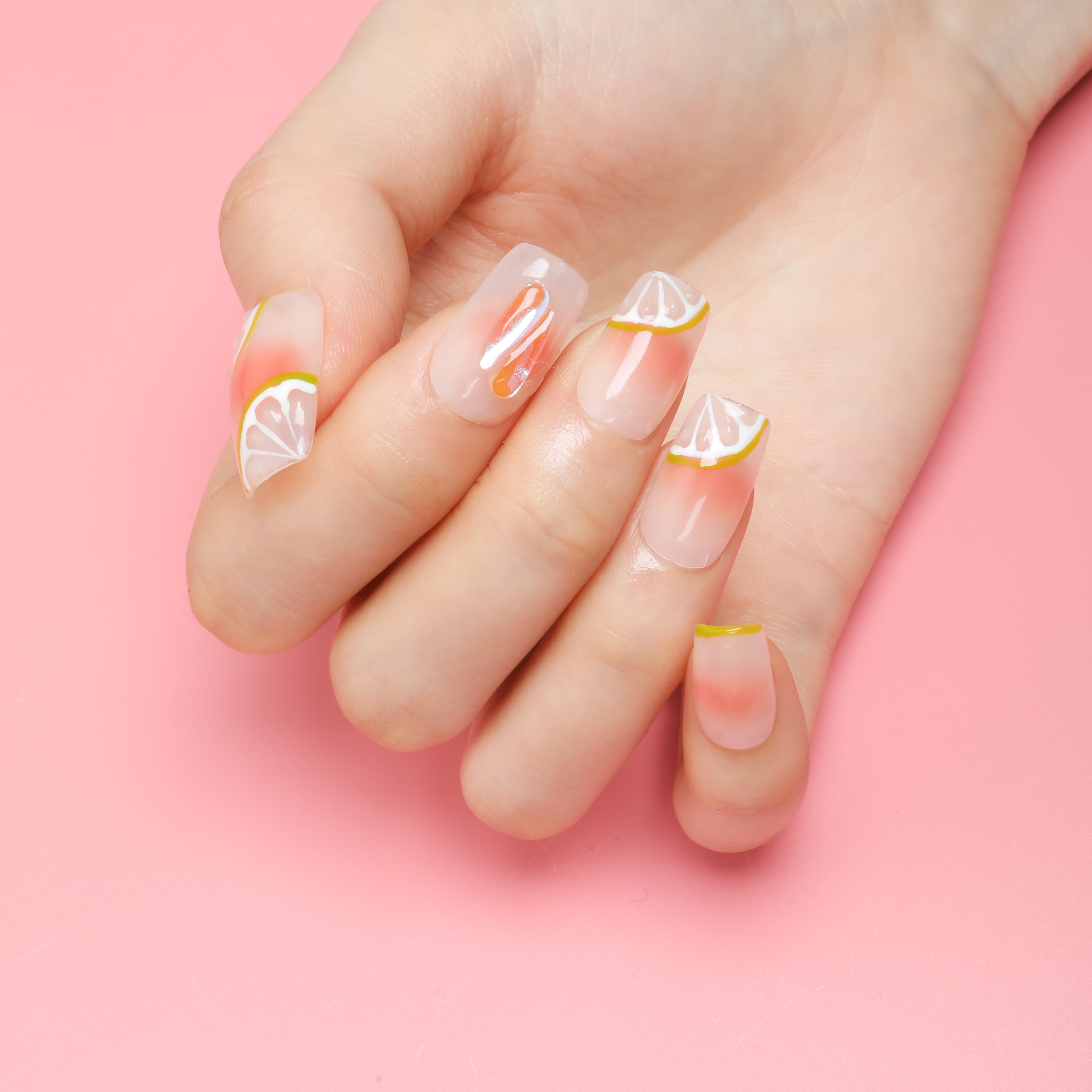 Citrus Blush Handmade Press On Nails