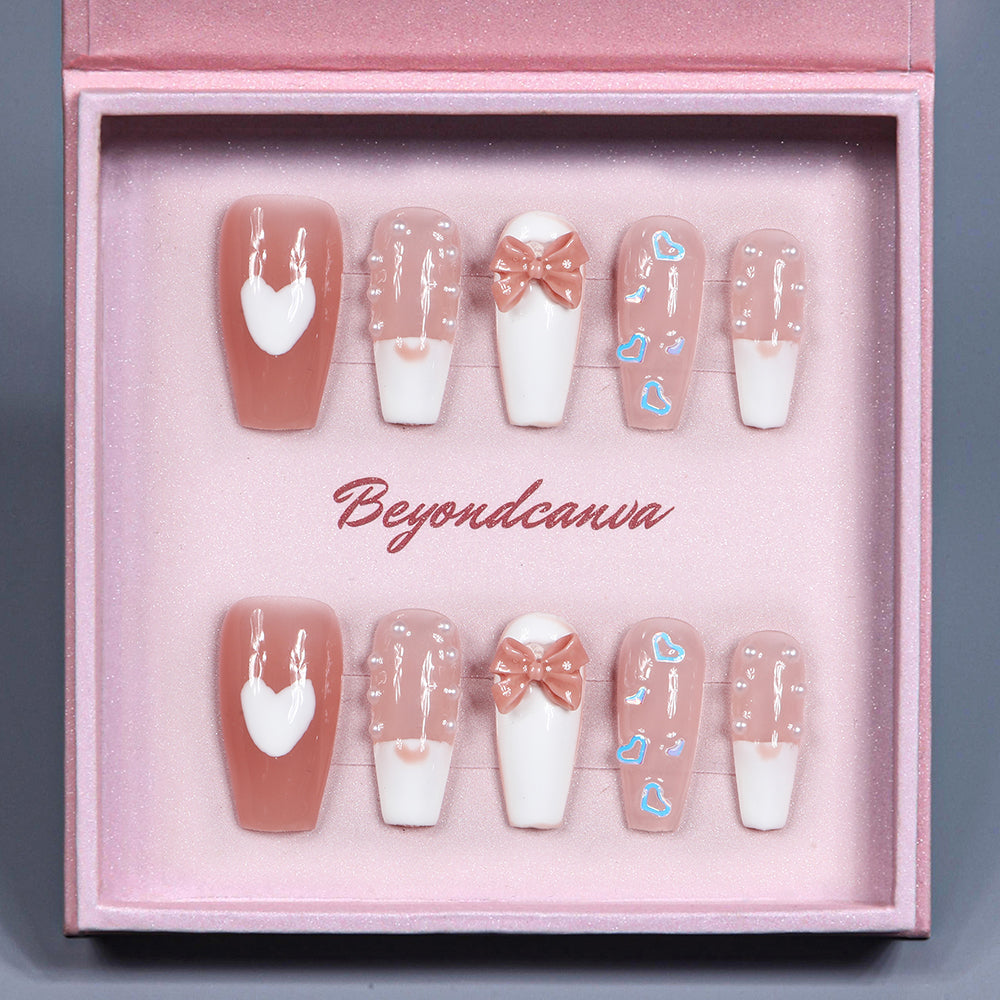 Sweetheart Blush Handmade Press On Nails