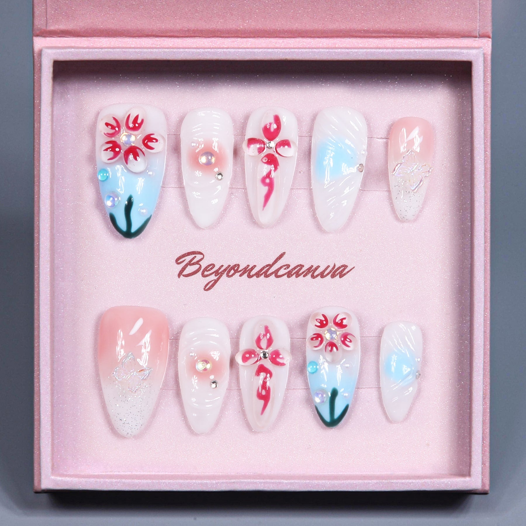 Whimsical Garden Handmade Press On Nails