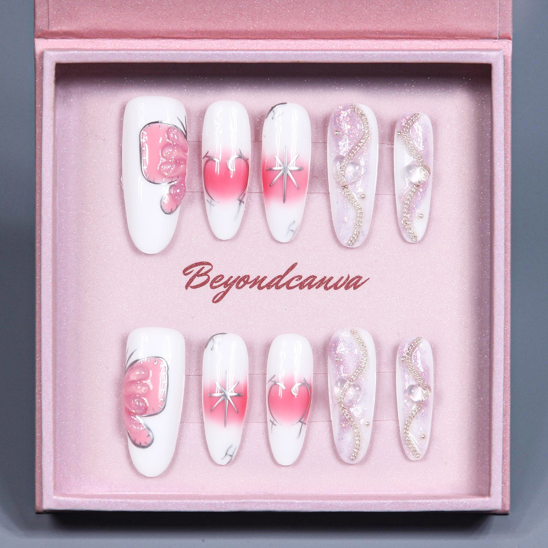 Elegant Heartbeat Handmade Press On Nails