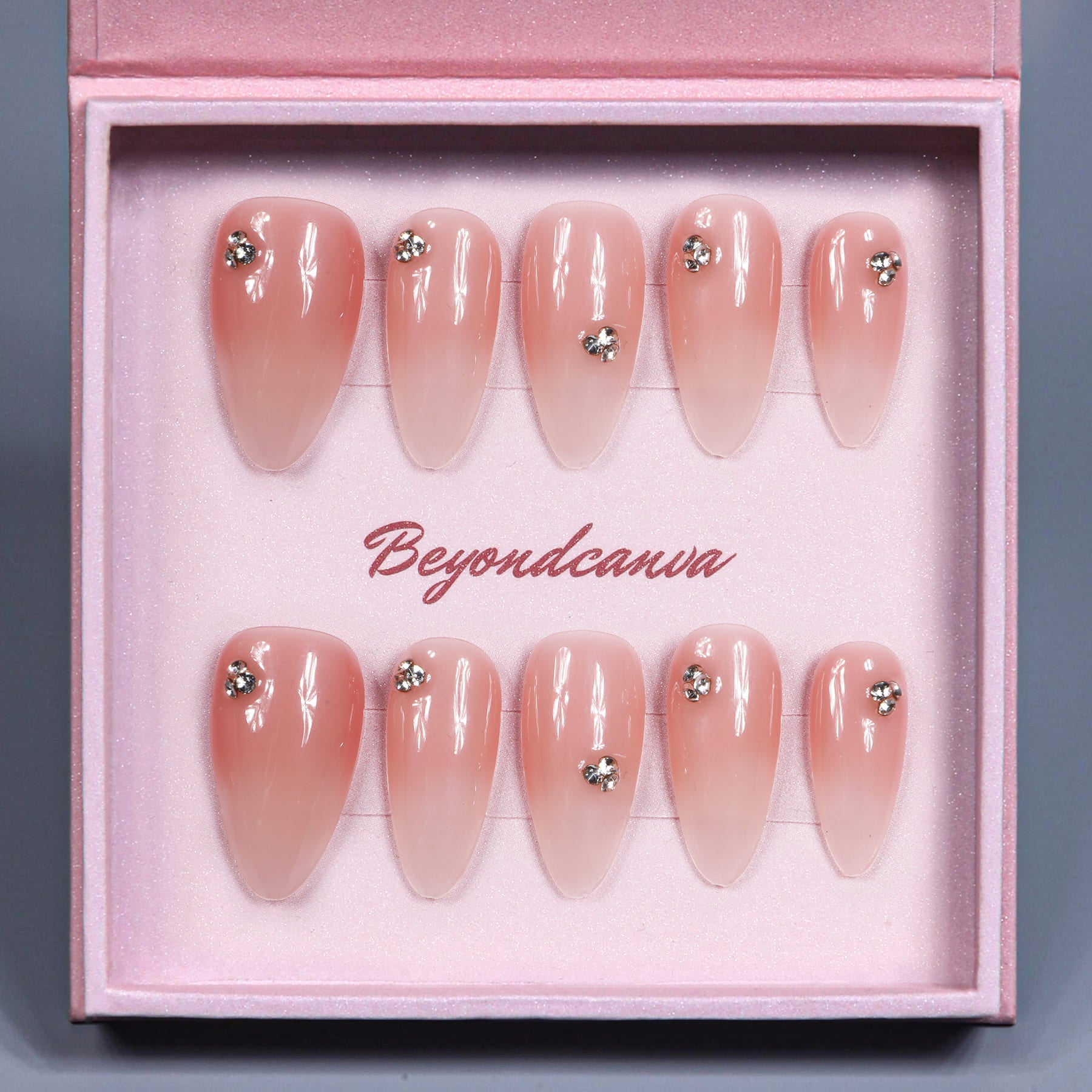 Blush Gemstone Handmade Press On Nails