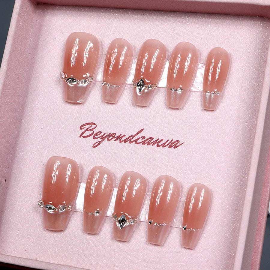 Champagne Blush Handmade Press On Nails