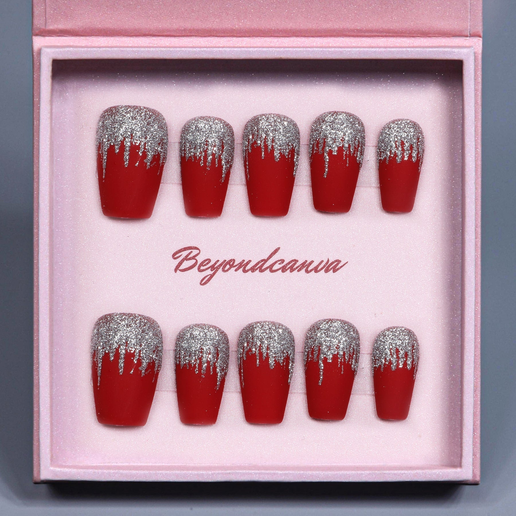 Scarlet Elegance Handmade Press On Nails