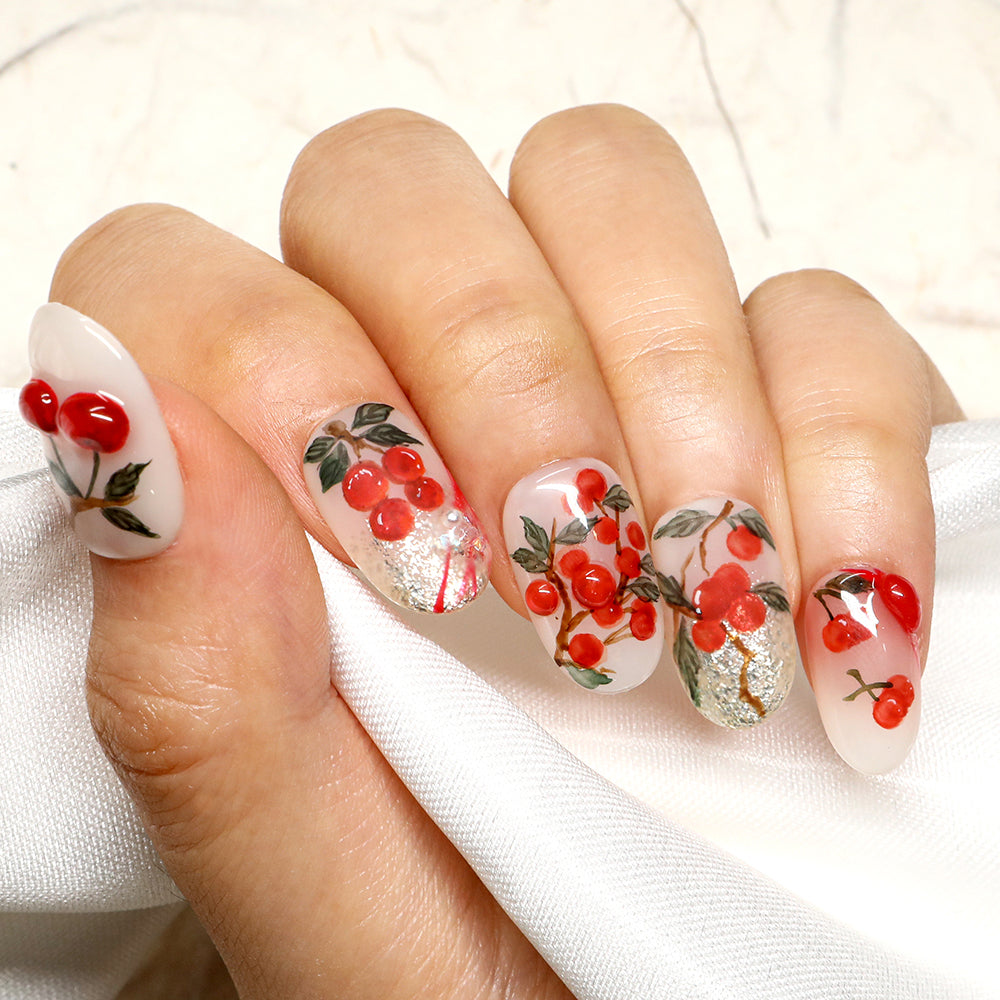 Cherry Blossom Delight Handmade Press On Nails