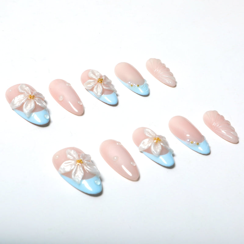 Eternal Bloom Handmade Press On Nails