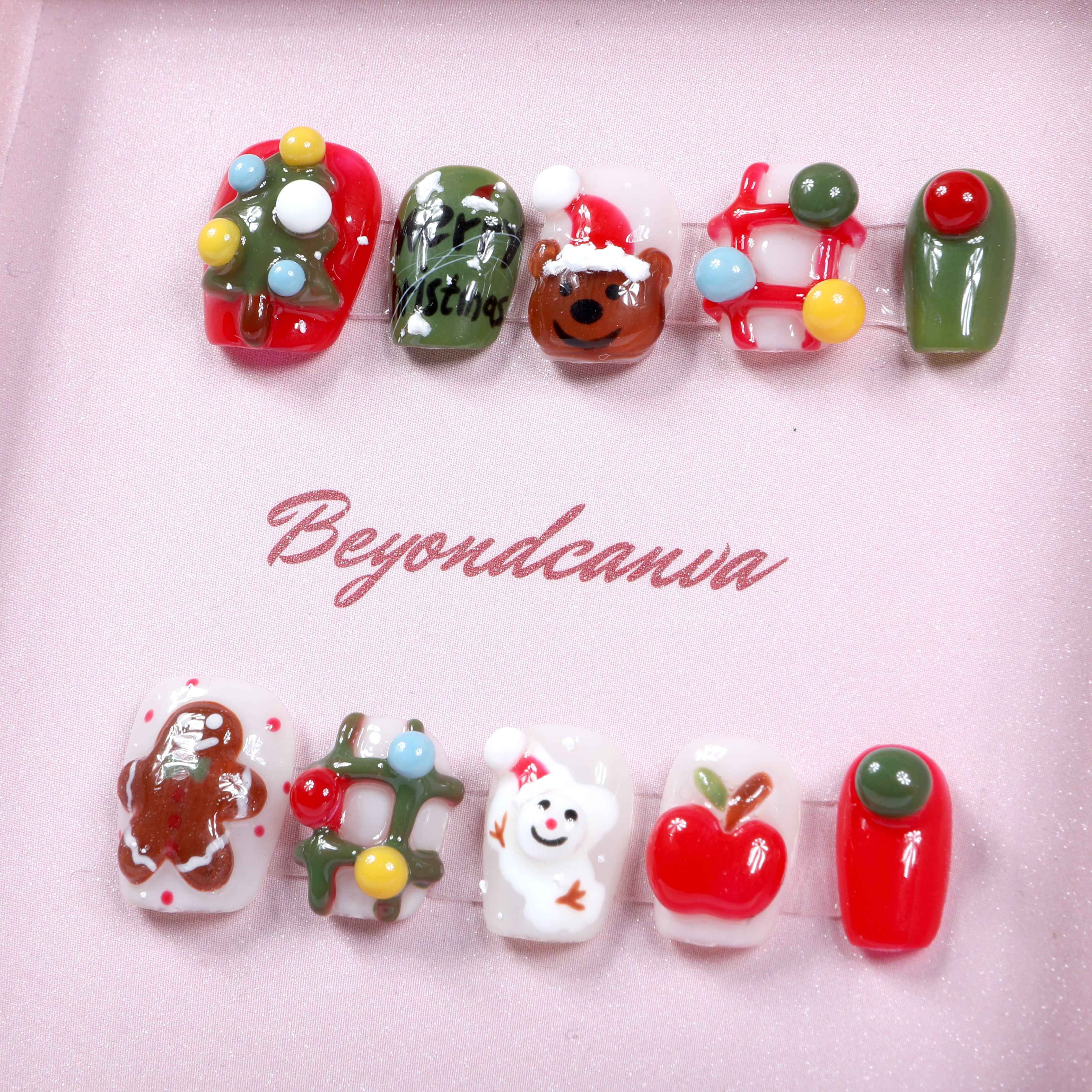 Festive Joy Handmade Press On Nails