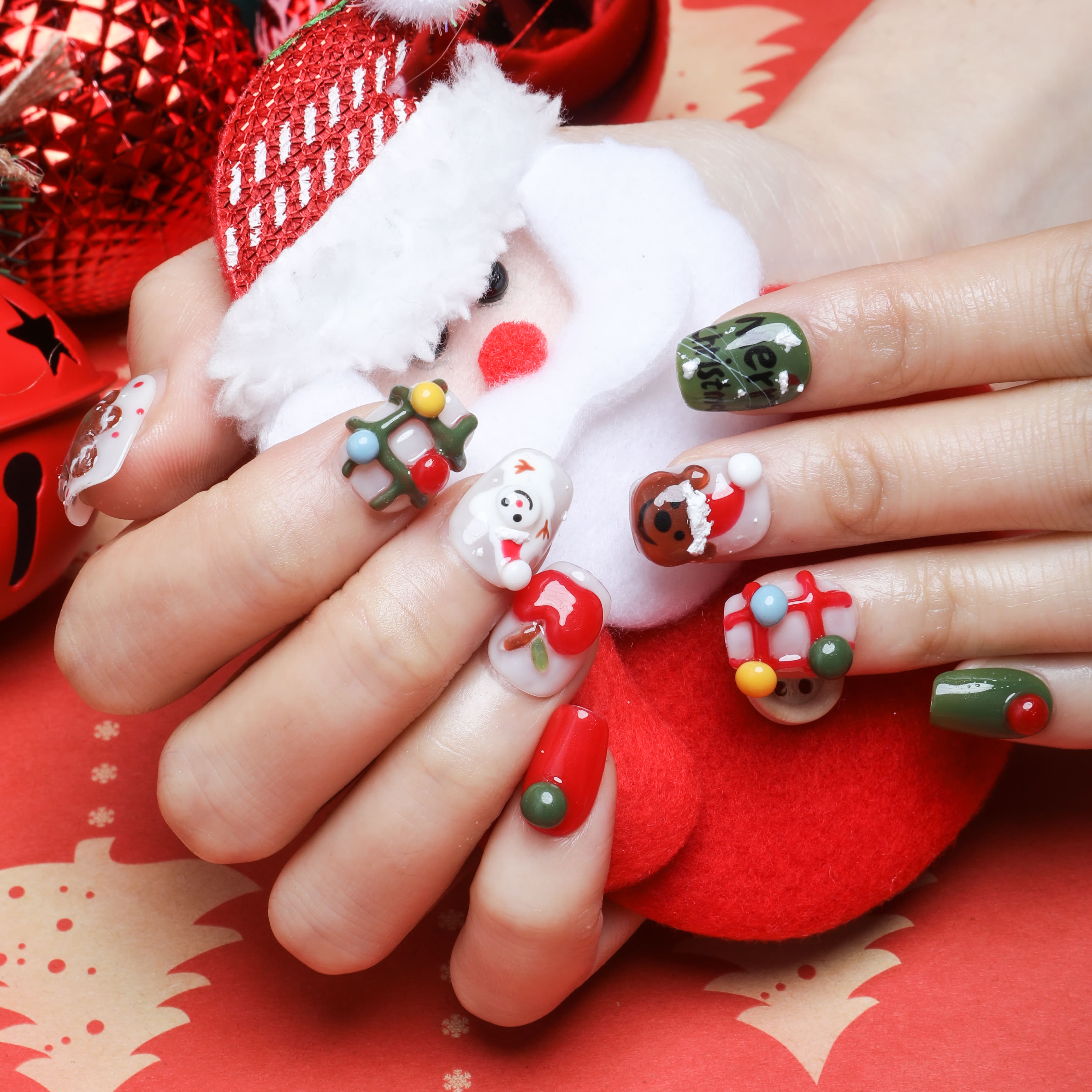 Festive Joy Handmade Press On Nails