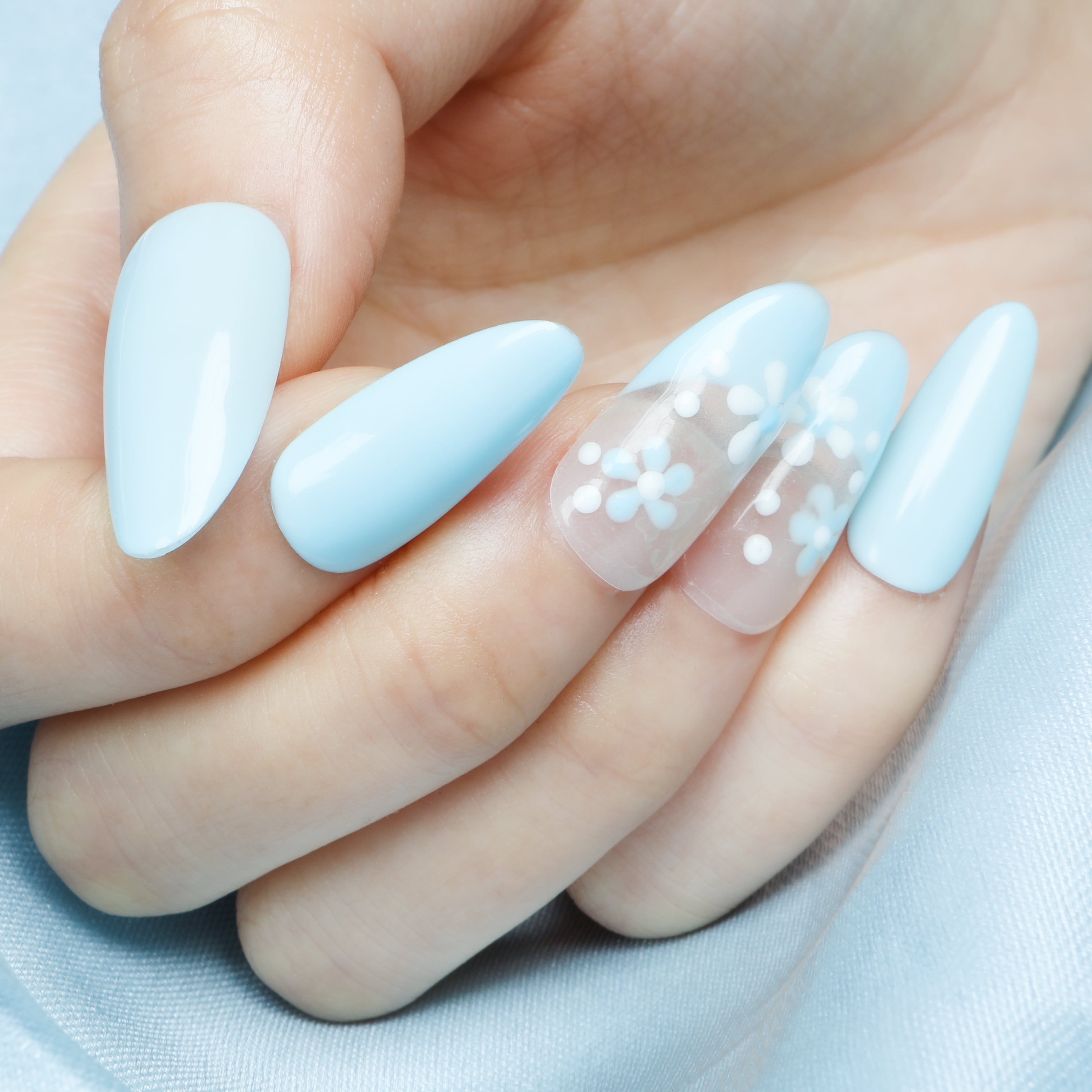 Sky Petals Handmade Press On Nails