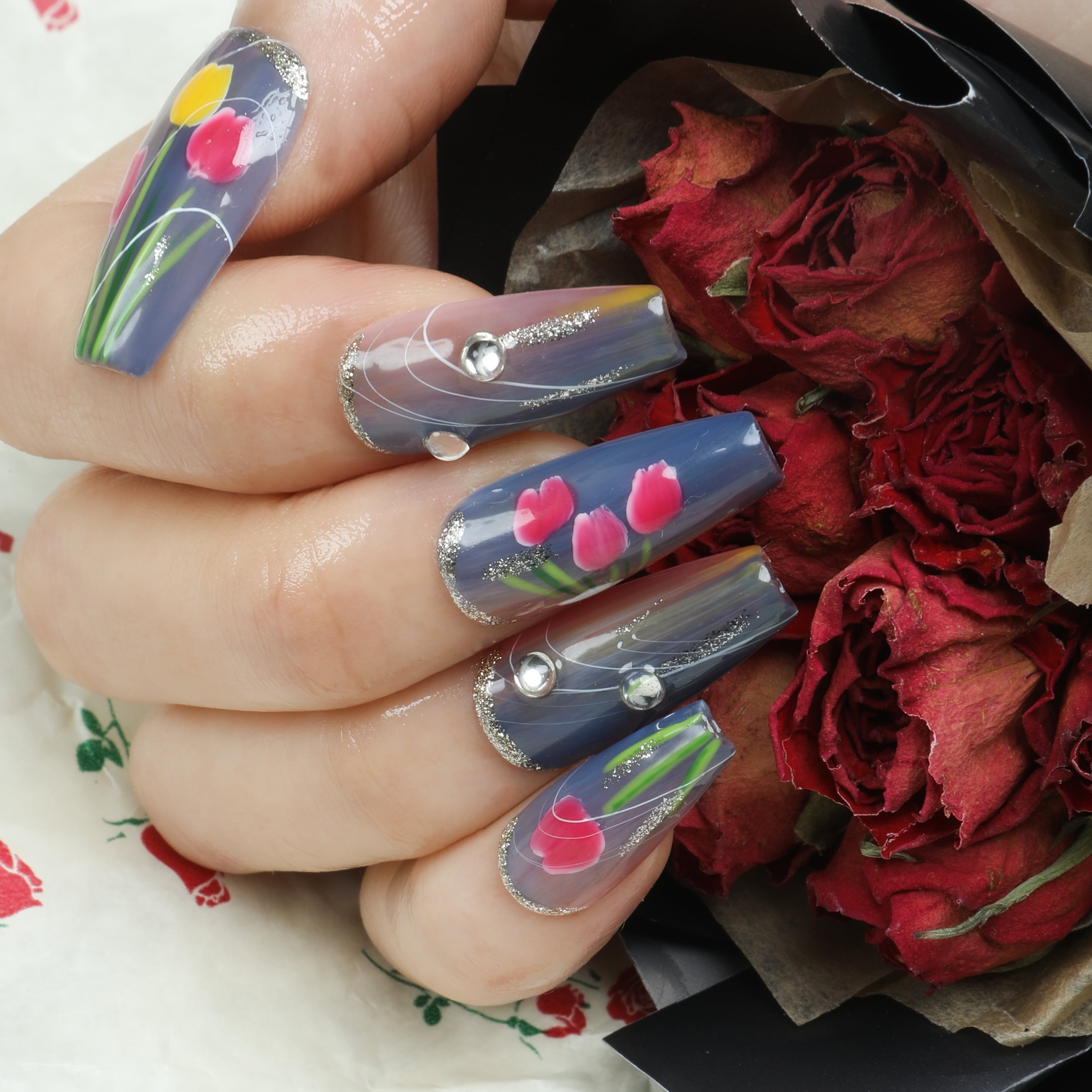 Springtime Sonata Handmade Press On Nails