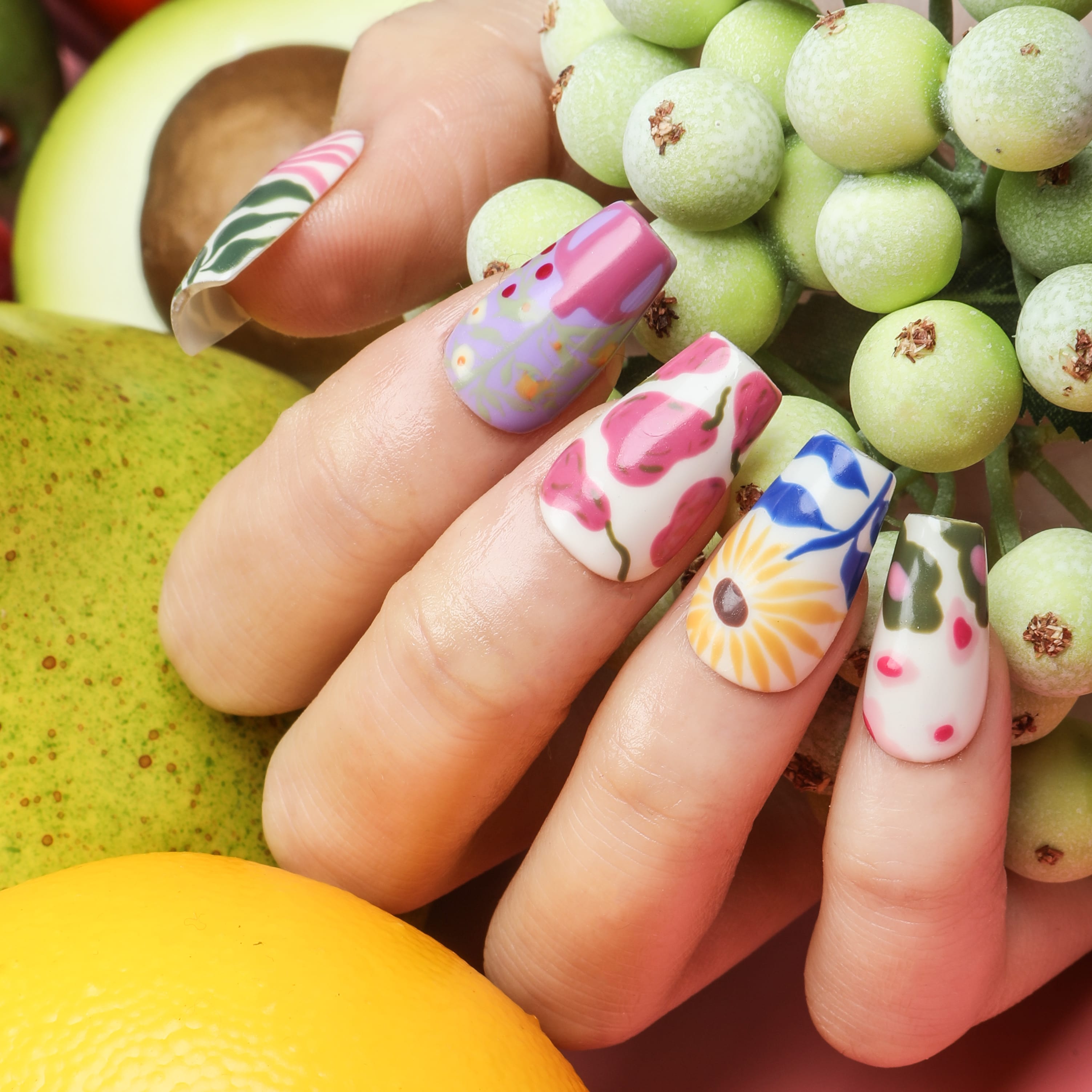 Fruit Garden Handmade Press On Nails