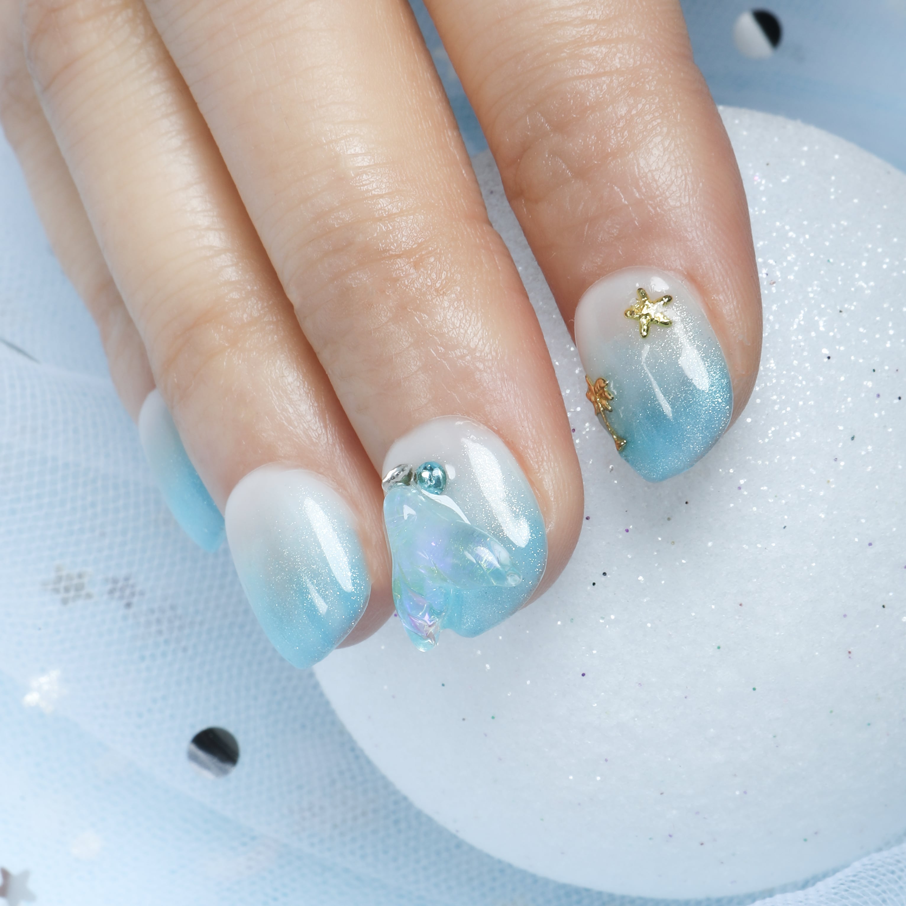 The Little Mermaid Handmade Press On Nails