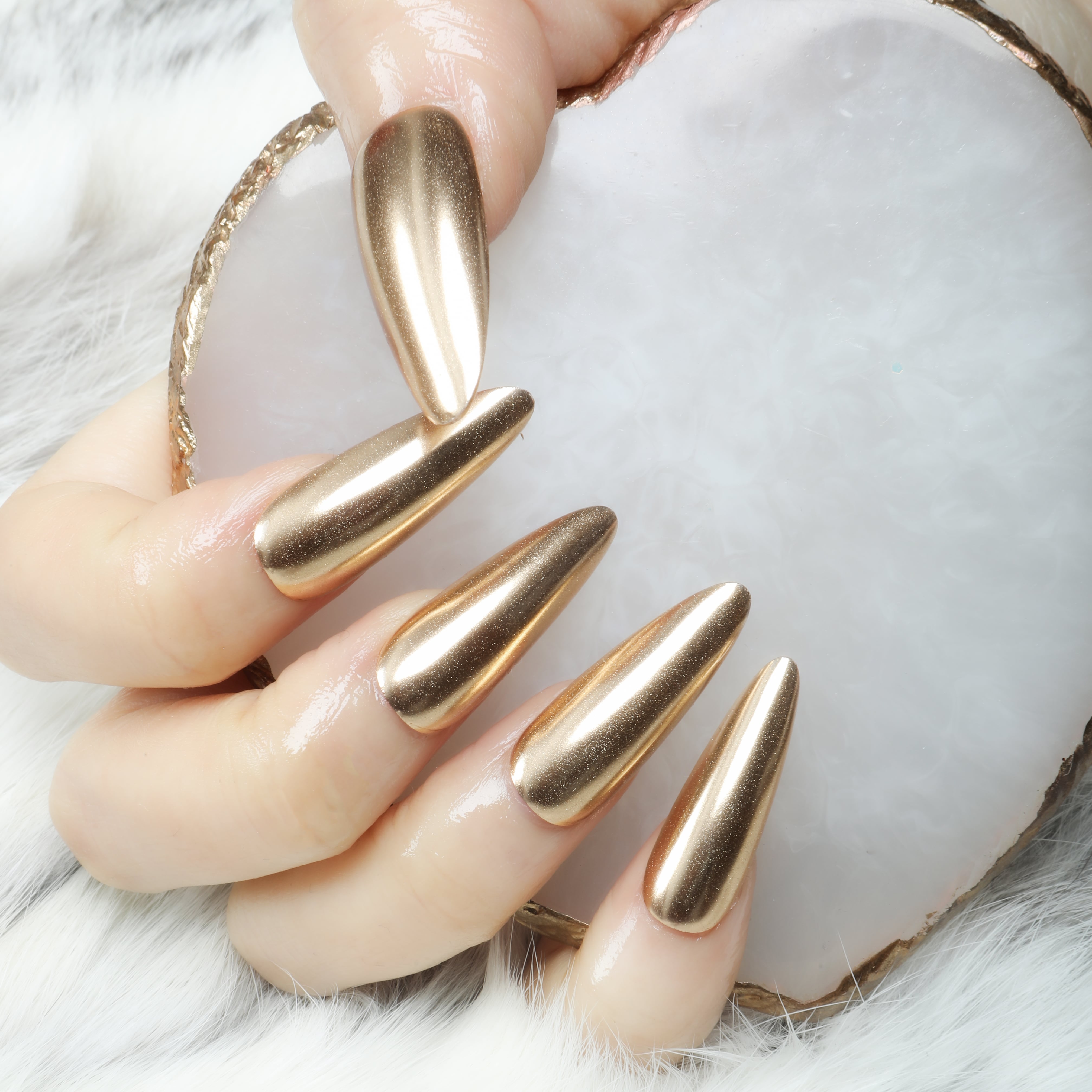 Golden Luxe Handmade Press On Nails