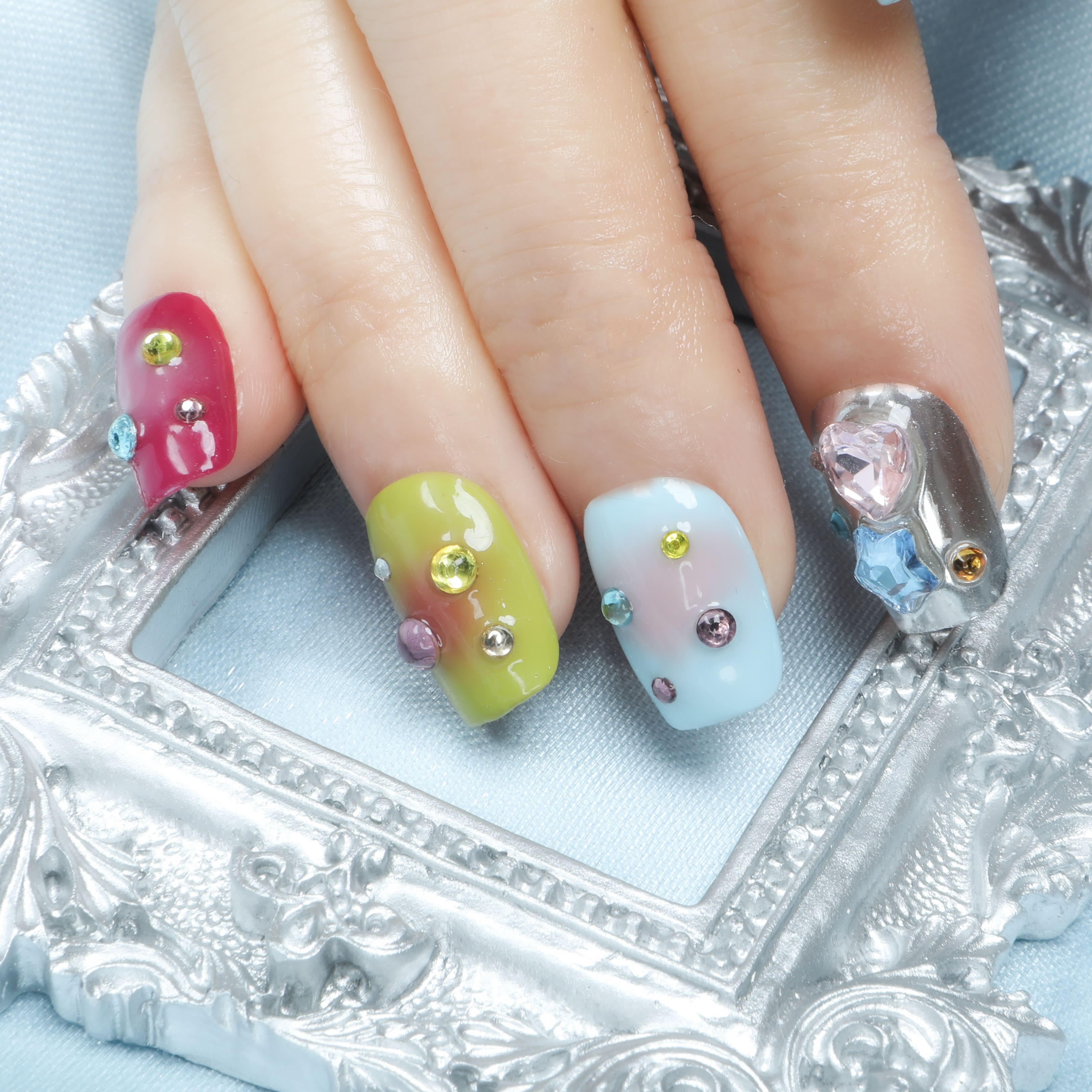 Starry Bloom Handmade Press On Nails