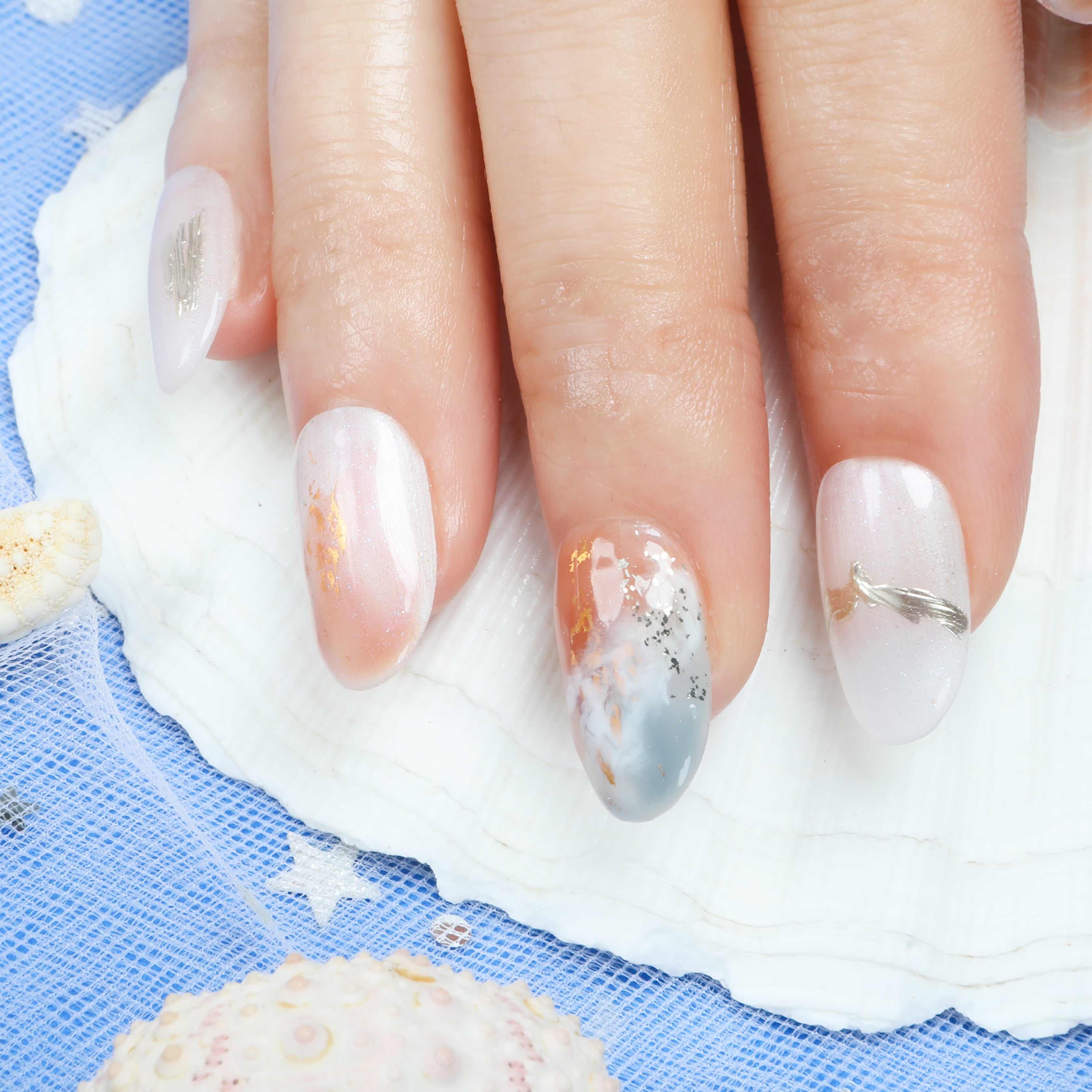 Sunny Shore Handmade Press On Nails