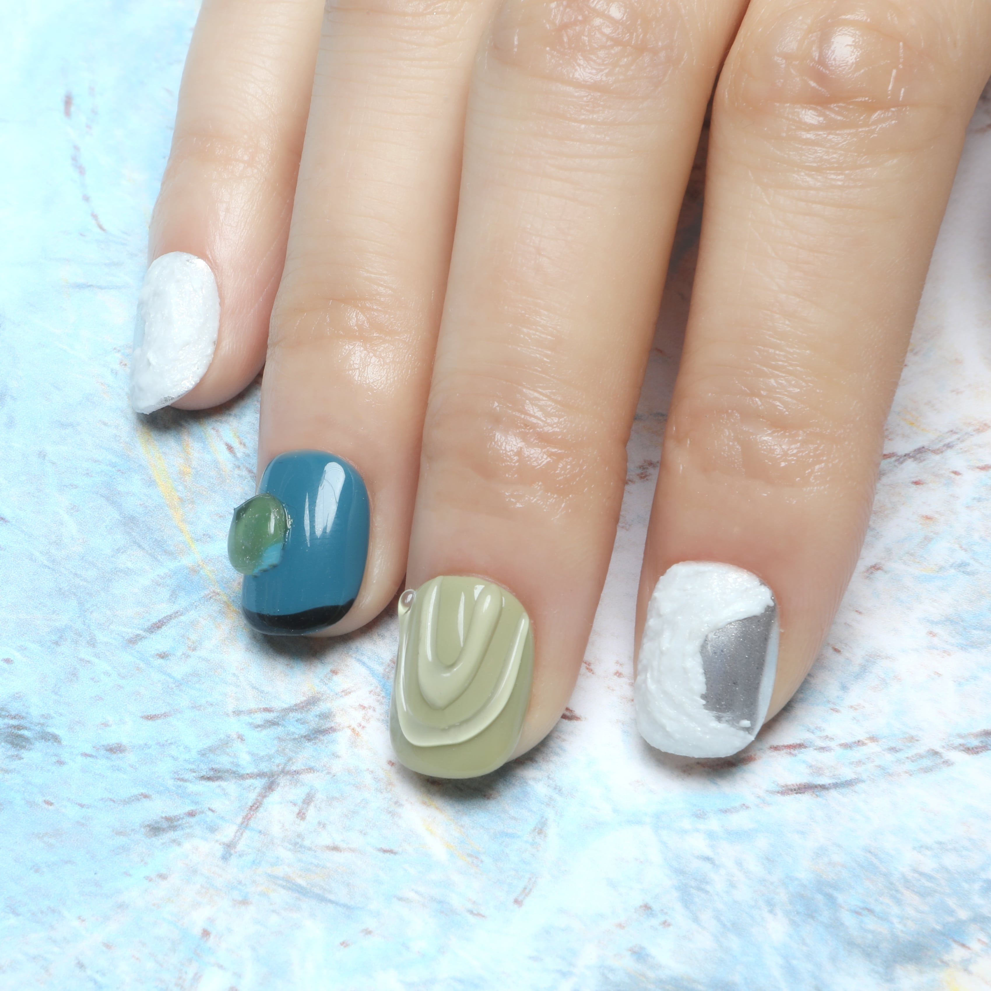 Emerald Oasis Handmade Press On Nails