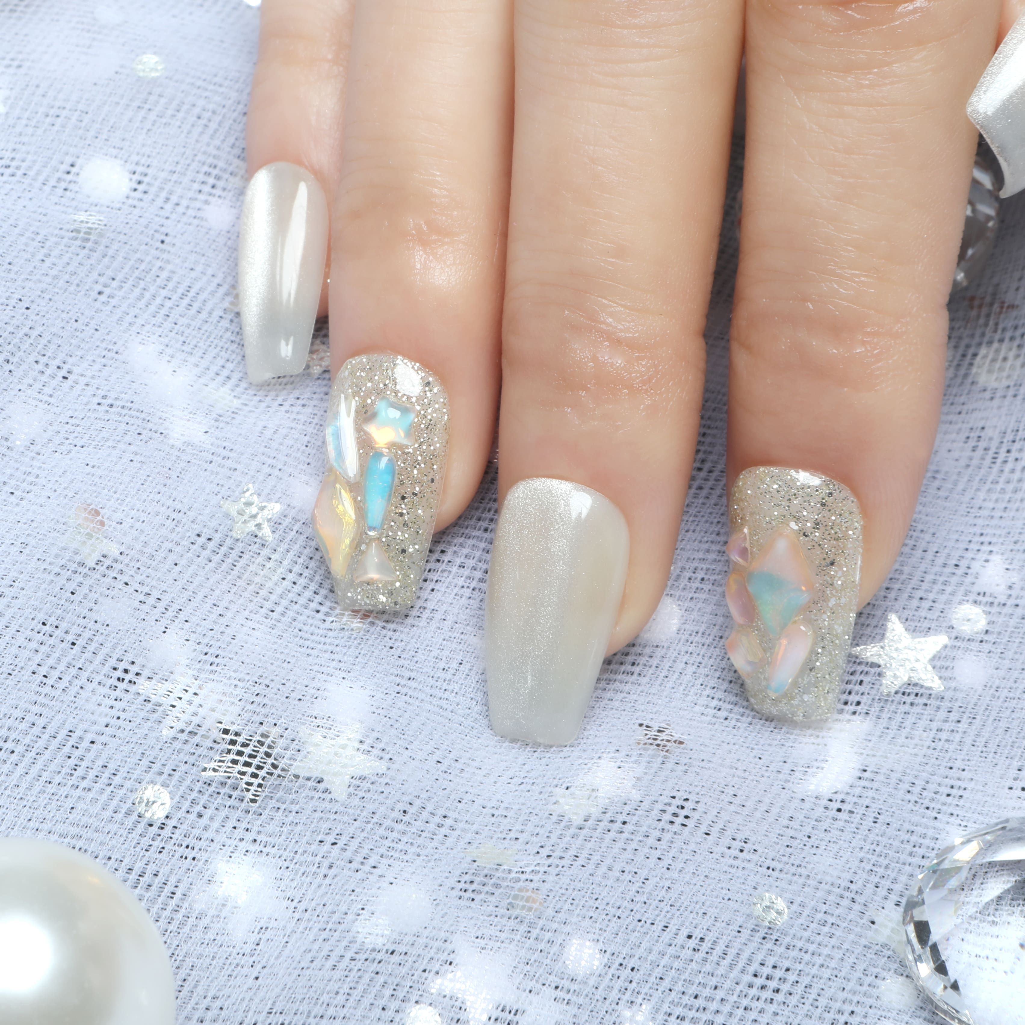 Luminous Dunes Handmade Press On Nails