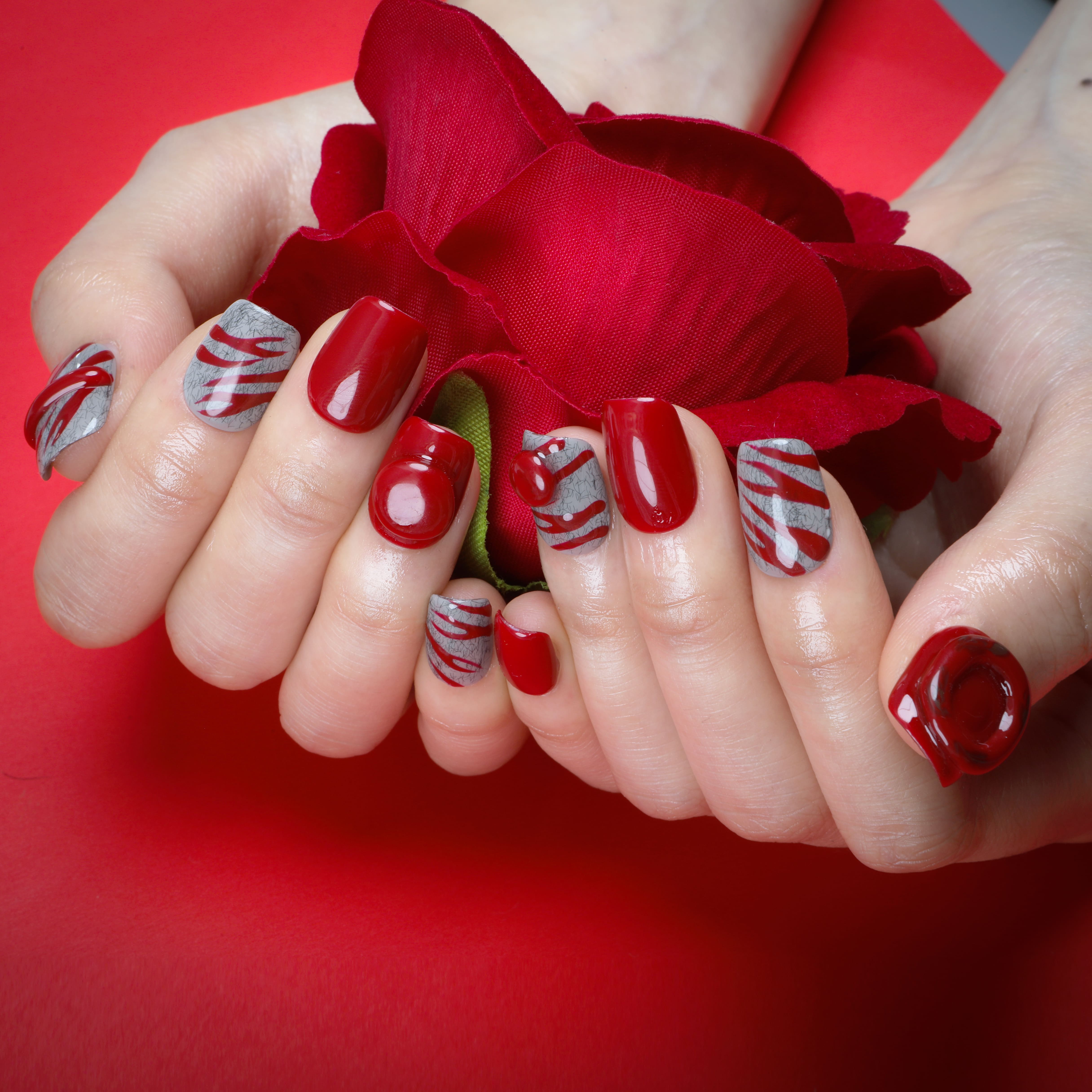 Crimson Artistry Handmade Press On Nails